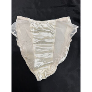 Vtg 90s Victoria's Secret Second Skin High Cut Brief Panties L Liquid Satin New